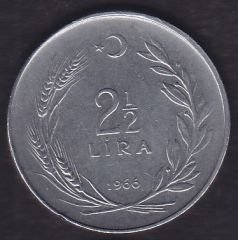 1966 Yılı 2.5 Lira Ters