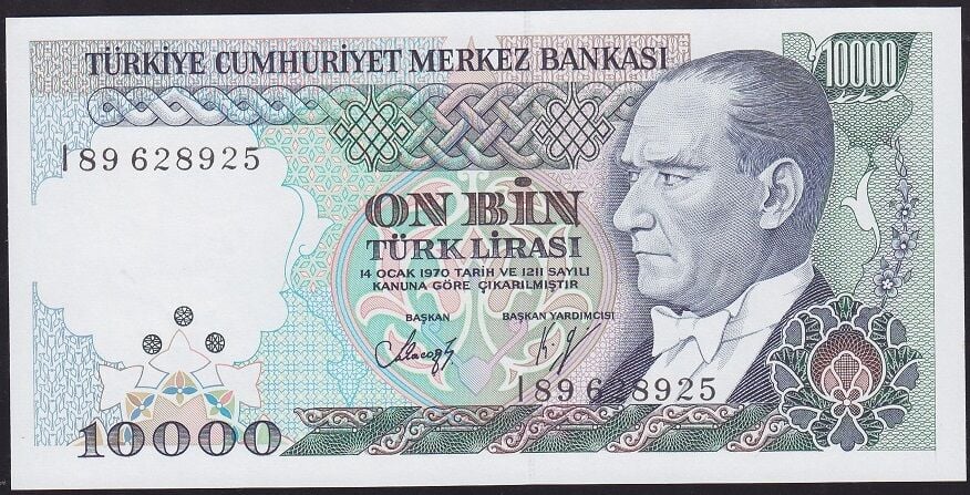 7.Emisyon 4.Tertip 10000 Lira I89 628925 Çilaltı Çil