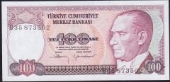 7.Emisyon 1.Tertip 100 Lira B35 873502 Çil