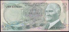 6.Emisyon 2.Tertip 10 Lira J68 323650 Çok Çok Temiz