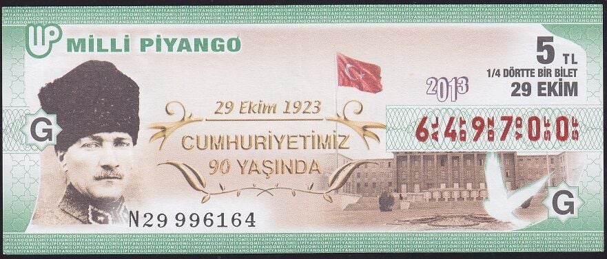 2013 29 Ekim Çeyrek Bilet - G Serisi