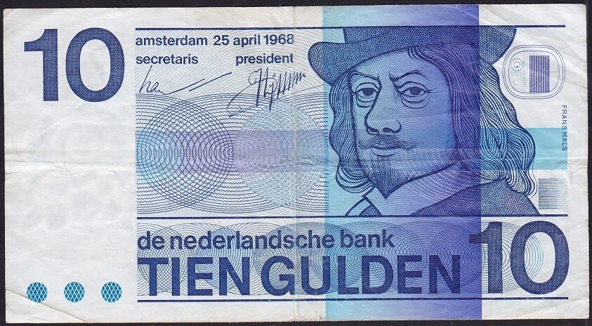 Hollanda 10 Gulden 1968 Çok Temiz