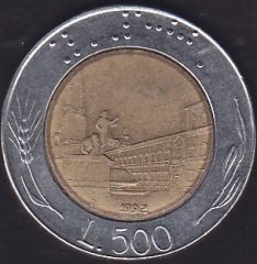 İtalya 500 Liret 1992