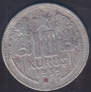 1939 YILI 10 KURUŞ HALİYLE