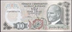 6.Emisyon 3.Tertip 100 Lira J39 067679 Çilaltı