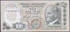 6.EMİSYON 1.TERTİP 100 LİRA C31 311475 ÇÇT ÇİLALTI ( DÜZLEME VAR )