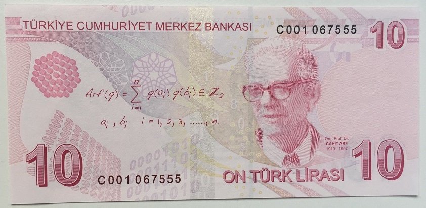 9.EMİSYON 10 LİRA 3.TERTİP C001 067555 ÇİL