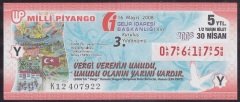 2008 30 NİSAN YARIM BİLET Y SERİSİ