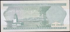 6.Emisyon 2.Tertip 10 Lira J57 066302 Çok Temiz+