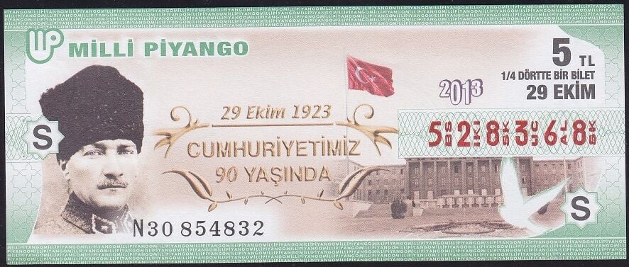 2013 29 Ekim Çeyrek Bilet - S Serisi