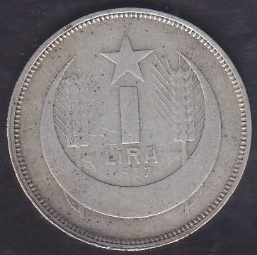 1937 Yılı 1 Lira Gümüş
