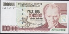 7.EMİSYON 3.TERTİP 100000 LİRA J37 633197 ÇİL