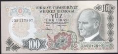 6.Emisyon 3.Tertip 100 Lira J35 217997 Çilaltı Çil