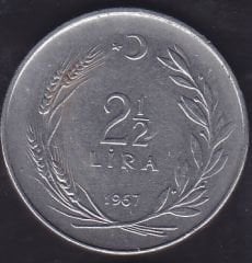 1967 Yılı 2.5 Lira Ters