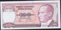 7.Emisyon 1.Tertip 100 Lira B19 282070 Çil