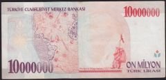 7.Emisyon 10 000 000 Lira C52 684651 Çok Temiz+