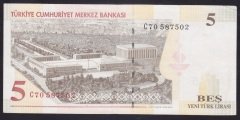 8.Emisyon 5 YTL C70 587502 Çok Temiz +