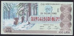 1982 29 OCAK ÇEYREK BİLET - E SERİSİ