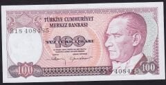 7.Emisyon 1.Tertip 100 Lira B18 408485 Çil