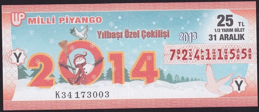 2013 31 Aralık Yarım Bilet - Y Serisi
