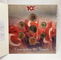 2023 Türkiye Cumhuriyeti 100.Yıl  Tedavul Hatira Seti Çil