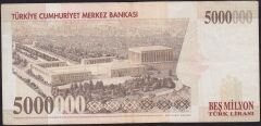 7.Emisyon 5 000 000 Lira D75 316237 Çok Temiz