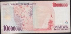 7.Emisyon 10 000 000 Lira C51 536231 Çok Temiz+
