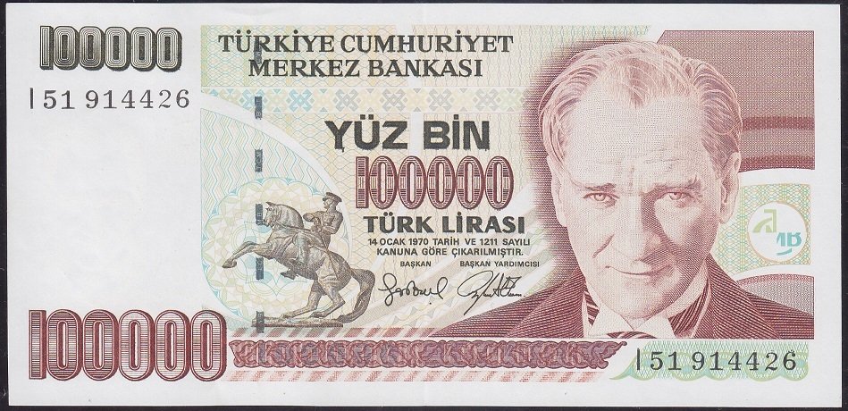 7.EMİSYON 3.TERTİP 100000 LİRA I51 914426 ÇİLALTI