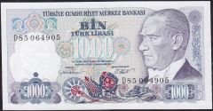 7.Emisyon 1.Tertip 1000 Lira D85 064905 Çilaltı Çil