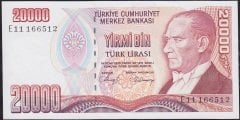 7.Emisyon 1.Tertip 20000 Lira E11 166512 Çilaltı Çil