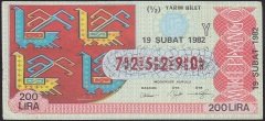 1982 19 ŞUBAT YARIM BİLET - Y SERİSİ
