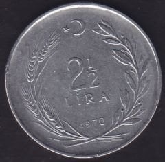 1970 Yılı 2.5 Lira Ters