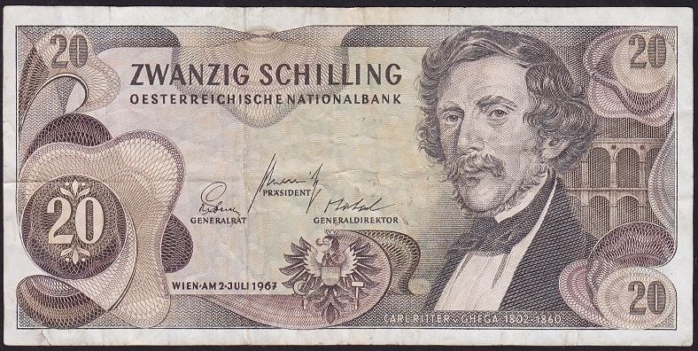 Avusturya 20 Şiling 1967 Temiz