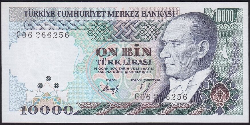 7.Emisyon 3.Tertip 10000 Lira G06 266256 Çilaltı Çil