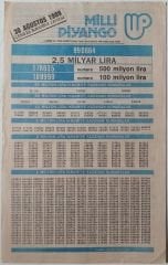 1989 30 Ağustos  Piyango Listesi