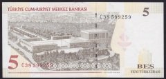 8.EMİSYON 5 YTL C38 599259 ÇÇT ÇİLALTI
