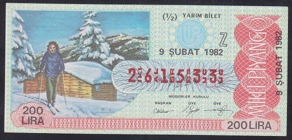 1982 9 ŞUBAT YARIM BİLET - Z SERİSİ