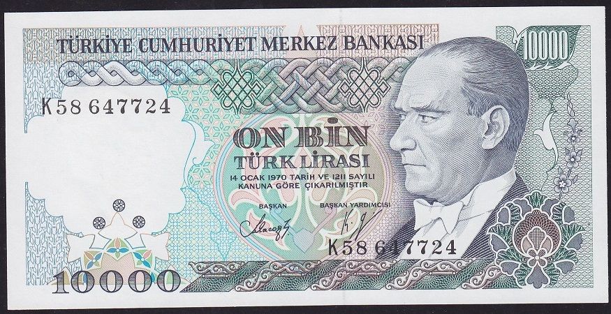 7.Emisyon 4.Tertip 10000 Lira K58 647724 Çil
