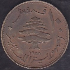 Lübnan 10 Piastre 1955