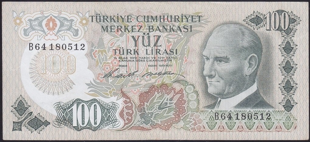 6.EMİSYON 1.TERTİP 100 LİRA B64 180512 ÇÇT