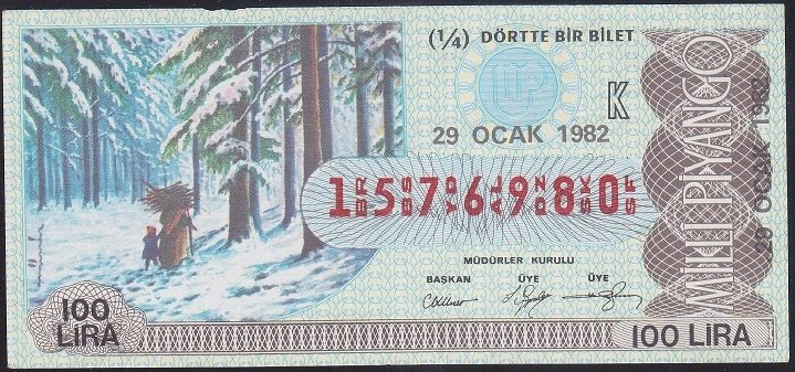 1982 29 OCAK ÇEYREK BİLET - K SERİSİ