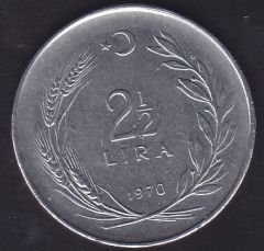 1970 Yılı 2.5 Lira Düz