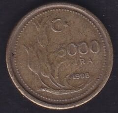1998 Yılı 5000 Lira Kalın Baskı