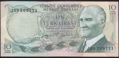 6.Emisyon 2.Tertip 10 Lira J39 209771 Çok Çok Temiz+