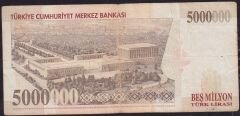 7.Emisyon 5 000 000 Lira D73 795474 Çok Temiz