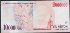 7.Emisyon 10 000 000 Lira C48 835751 Çok Temiz+