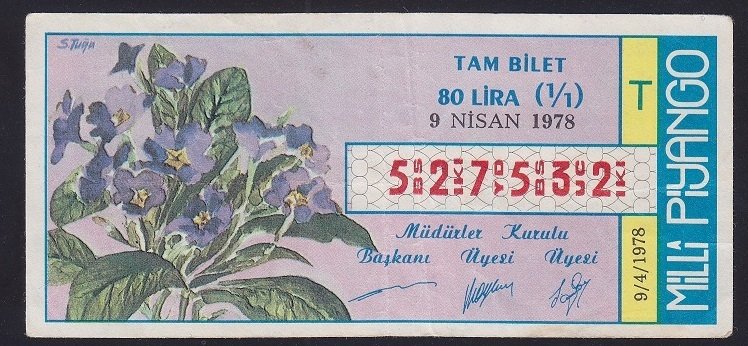 1978 9 NİSAN TAM BİLET
