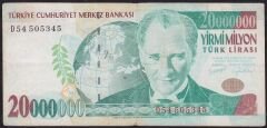 7.Emisyon 20 000 000 Lira D54 505345 Temiz