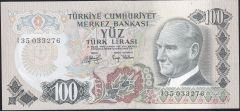6.Emisyon 2.Tertip 100 Lira I35 033276 Çok Çok Temiz