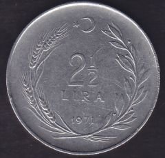 1971 Yılı 2.5 Lira Ters